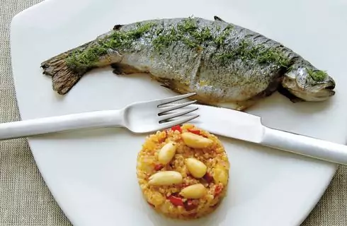 пъстърва с булгур