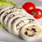 Пълнени калмари с гъби и кашкавал