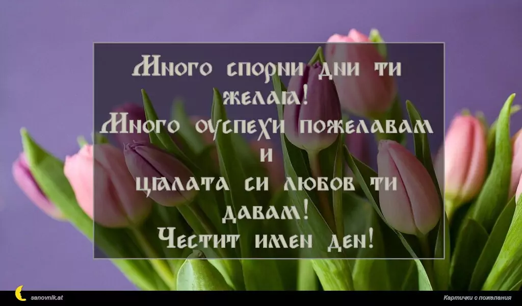 Много спорни дни ти желая!
Много успехи пожелавам и
цялата си любов ти давам!
Честит имен ден!