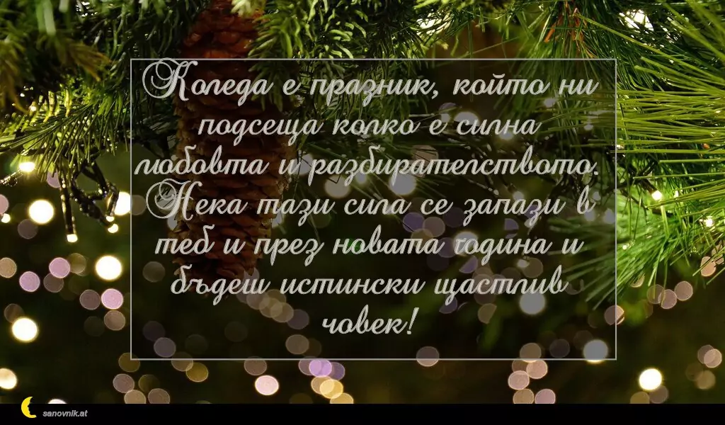 sanovnik.at - Картички за Коледа Коледа е празник, който ни подсеща колко е силна любовта и разбирателството. Нека тази сила се запази в теб и през новата година и бъдеш истински щастлив човек!