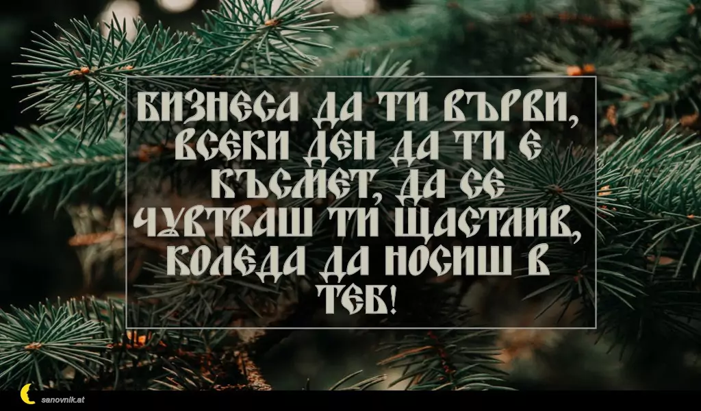 sanovnik.at - Картички за Коледа Бизнеса да ти върви, всеки ден да ти е късмет, да се чувтваш ти щастлив, Коледа да носиш в теб!