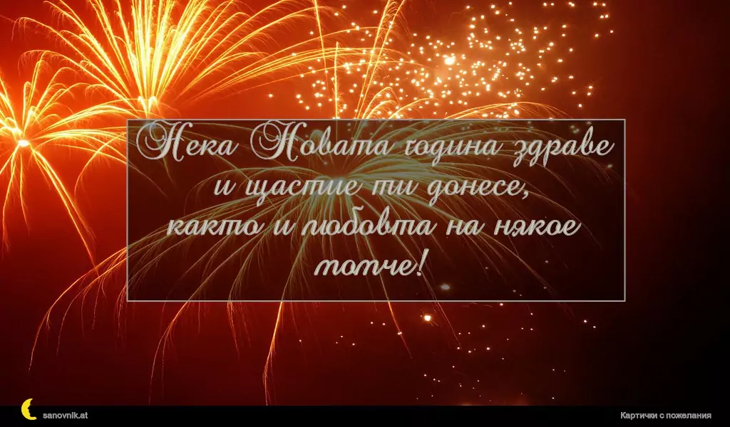 Нека Новата година здраве и щастие ти донесе,
както и любовта на някое момче!
