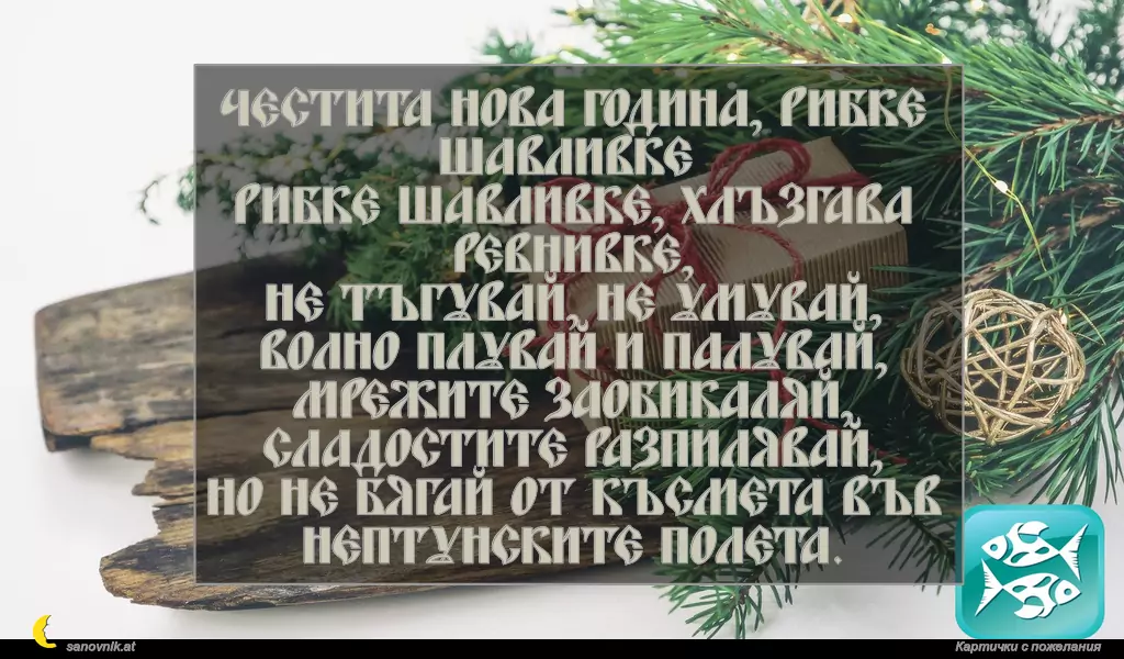 Пожелание за Нова Година по зодии Риби