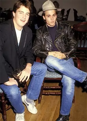 18 годишния Матю Пери и 24 годишния Джони Деп, 1987 18 годишния Матю Пери и 24 годишния Джони Деп, 1987