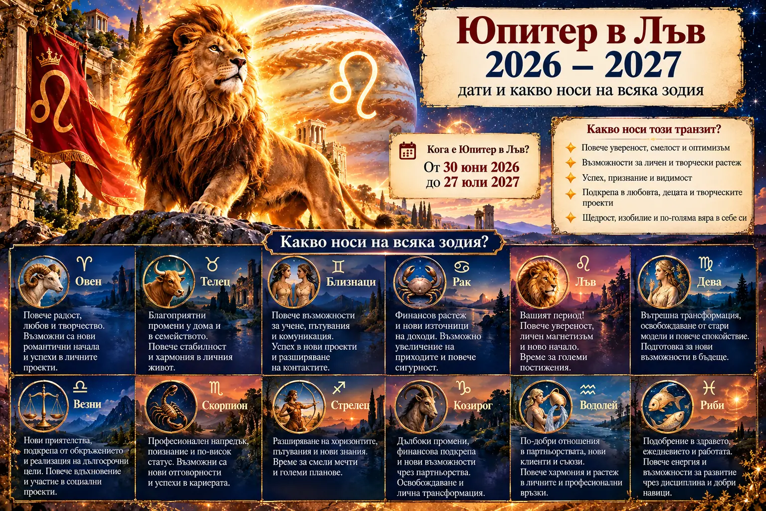 Юпитер в Лъв 2026–2027