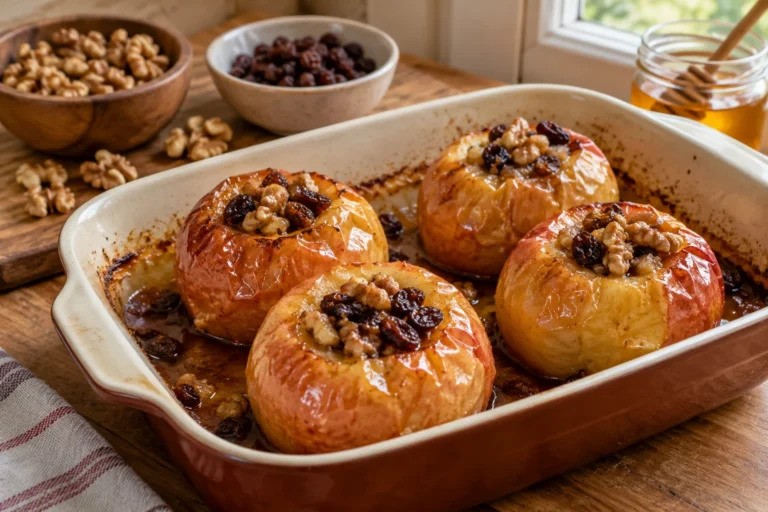 Печени ябълки с орехи и мед